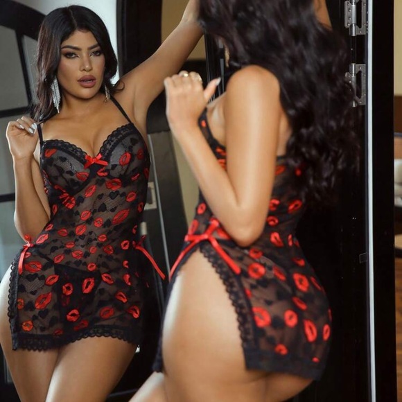 2pcs Women Sexy Lace Patchwork Nightgown Set